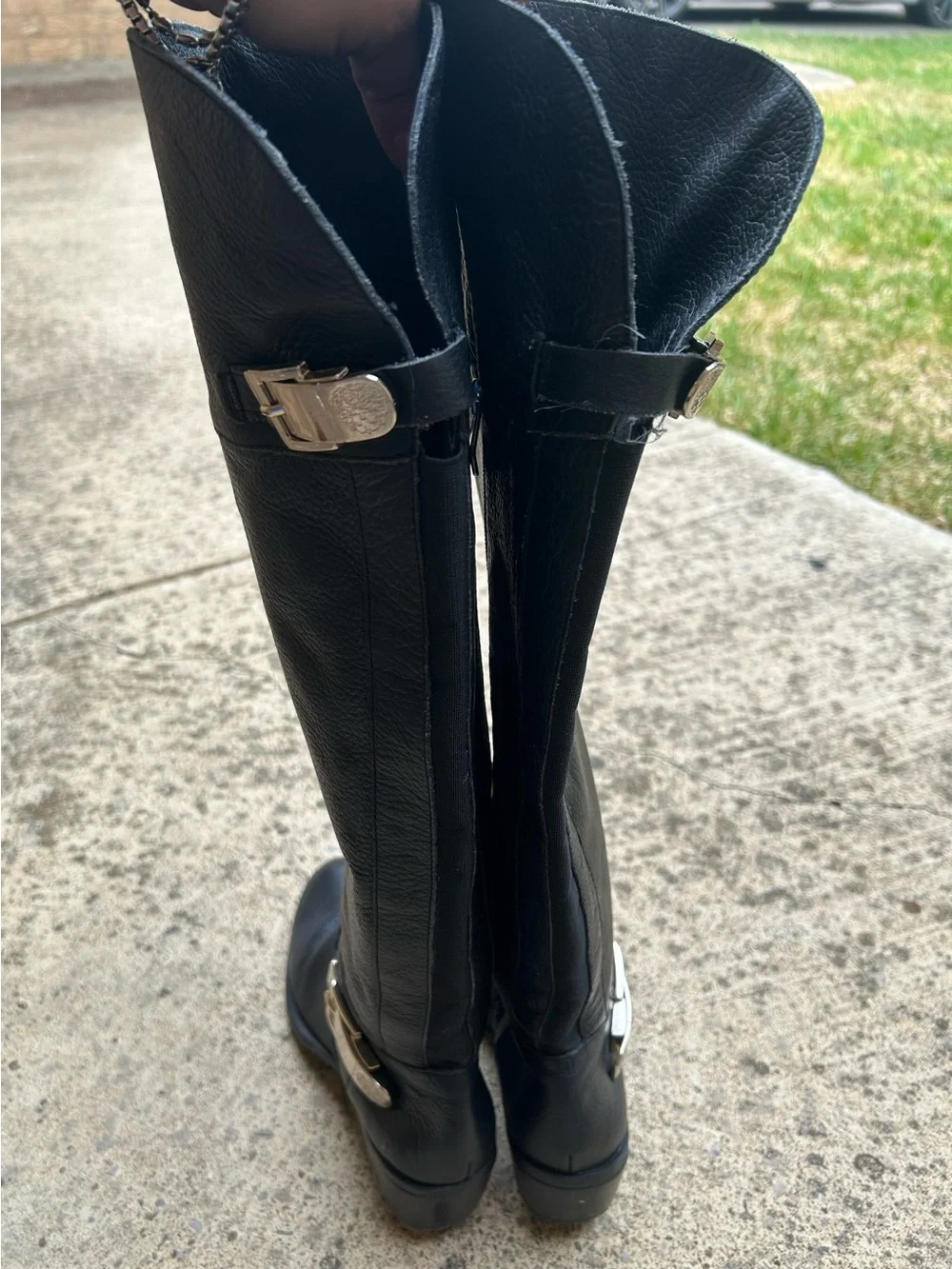 Vince Camuto Black Over-the-Knee Leather Boots